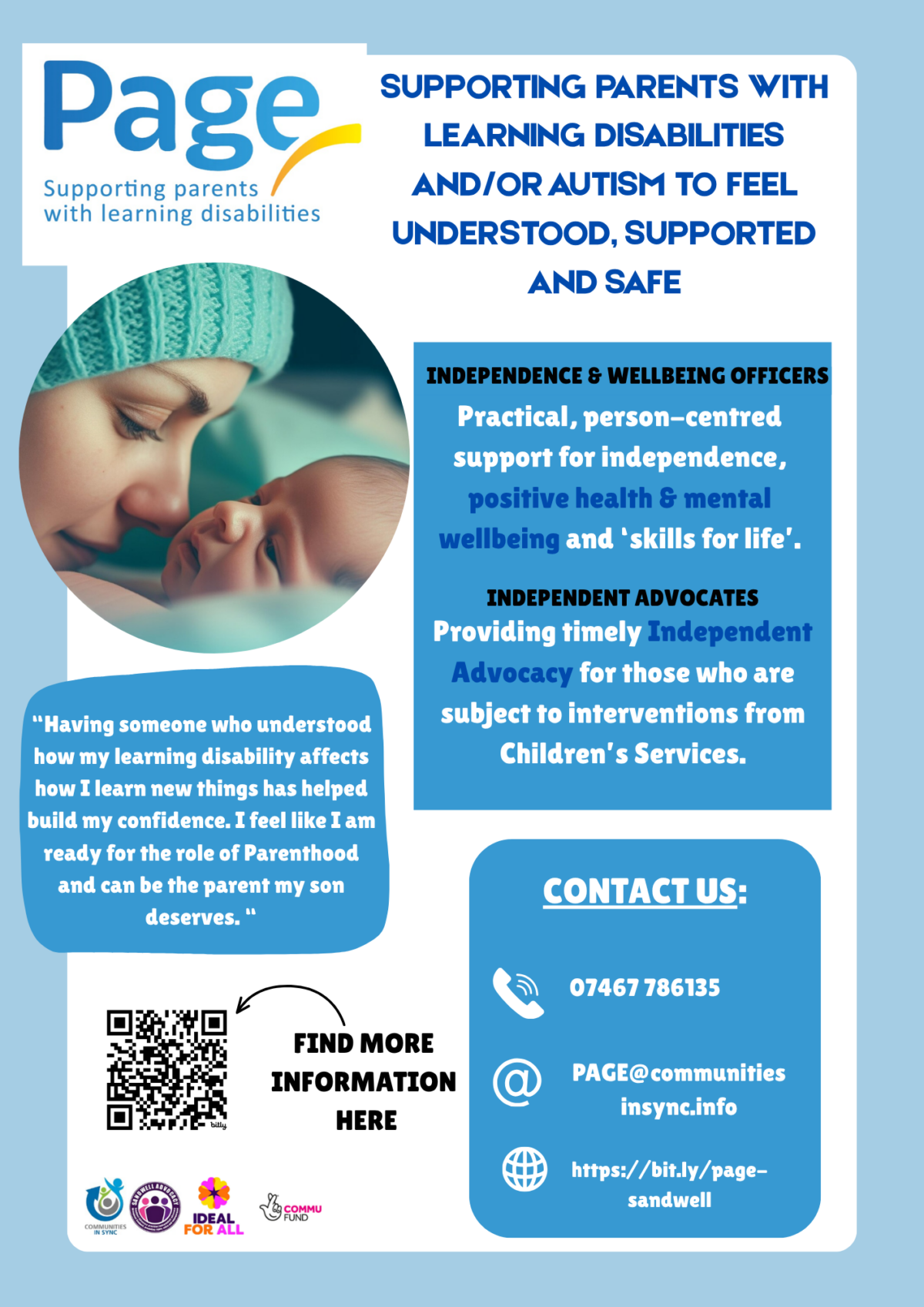 PAGE Maternity Health Visitor flyer