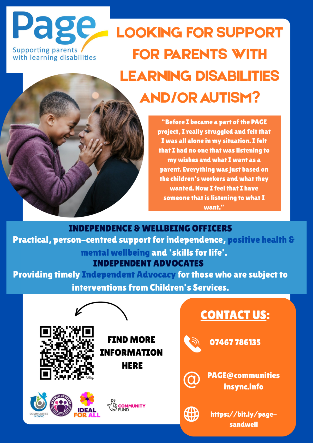 PAGE Social Services flyer